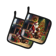 Load image into Gallery viewer, Labrador Retriever and Santa Claus Pot Holders - Set of 2 Decorative Kitchen Helpers | Made in the USA