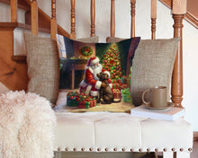Load image into Gallery viewer, Labrador Retriever and Santa Claus Throw Pillow - 14x14 Decorative Pillow – Art for Your Home &amp; Patio