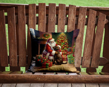 Load image into Gallery viewer, Labrador Retriever and Santa Claus Throw Pillow - 14x14 Decorative Pillow – Art for Your Home &amp; Patio