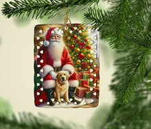 Load image into Gallery viewer, Labrador Retriever and Santa Claus Porcelain Ornament