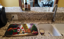 Load image into Gallery viewer, Labrador Retriever and Santa Claus Dish Drying Mat