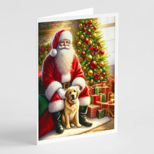 Load image into Gallery viewer, Labrador Retriever and Santa Claus Greeting Cards - Blank Note Cards – 8-Pack of Artist-Designed Cards with Envelopes