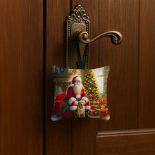 Load image into Gallery viewer, Labrador Retriever and Santa Claus Hanging Square Fabric Ornament 3.5 × 3.5