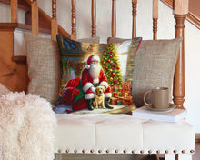 Load image into Gallery viewer, Labrador Retriever and Santa Claus Throw Pillow - 14x14 Decorative Pillow – Art for Your Home &amp; Patio