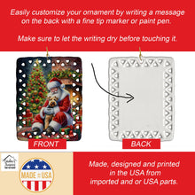 Load image into Gallery viewer, Lakeland Terrier and Santa Claus Porcelain Ornament