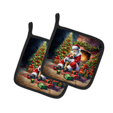Load image into Gallery viewer, Lakeland Terrier and Santa Claus Pot Holders - Set of 2 Decorative Kitchen Helpers | Made in the USA