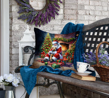 Load image into Gallery viewer, Lakeland Terrier and Santa Claus Throw Pillow