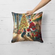 Load image into Gallery viewer, Lancashire Heeler and Santa Claus Throw Pillow