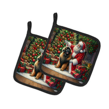 Load image into Gallery viewer, Leonberger and Santa Claus Pot Holders - Set of 2 Decorative Kitchen Helpers | Made in the USA