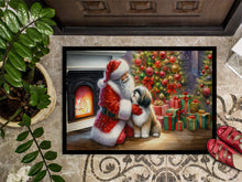 Load image into Gallery viewer, Lhasa Apso and Santa Claus Doormat-24x36 Indoor / Outdoor Rug | Made in USA
