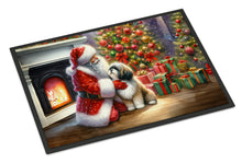 Load image into Gallery viewer, Lhasa Apso and Santa Claus Doormat-24x36 Indoor / Outdoor Rug | Made in USA