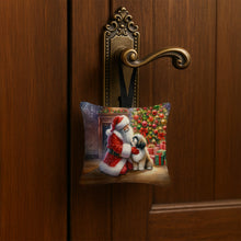 Load image into Gallery viewer, Lhasa Apso and Santa Claus Hanging Square Fabric Ornament 3.5 × 3.5