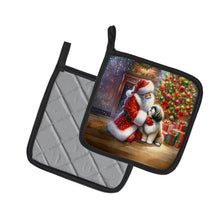 Load image into Gallery viewer, Lhasa Apso and Santa Claus Pot Holders - Set of 2 Decorative Kitchen Helpers | Made in the USA