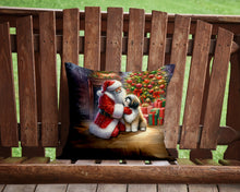 Load image into Gallery viewer, Lhasa Apso and Santa Claus Throw Pillow - 14x14 Decorative Pillow – Art for Your Home &amp; Patio