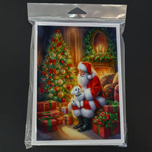 Load image into Gallery viewer, Maltese and Santa Claus Greeting Cards - Blank Note Cards – 8-Pack of Artist-Designed Cards with Envelopes