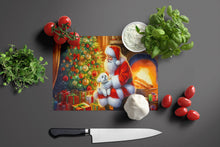 Load image into Gallery viewer, Maltese and Santa Claus Glass Cutting Boards – Durable, Decorative Kitchen Art