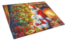 Load image into Gallery viewer, Maltese and Santa Claus Glass Cutting Boards – Durable, Decorative Kitchen Art