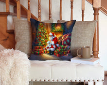 Load image into Gallery viewer, Maltese and Santa Claus Throw Pillow - 14x14 Decorative Pillow – Art for Your Home &amp; Patio