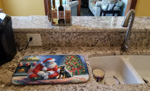 Load image into Gallery viewer, Manchester Terrier and Santa Claus Dish Drying Mat