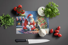 Load image into Gallery viewer, Manchester Terrier and Santa Claus Glass Cutting Boards – Durable, Decorative Kitchen Art