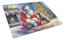 Load image into Gallery viewer, Manchester Terrier and Santa Claus Glass Cutting Boards – Durable, Decorative Kitchen Art