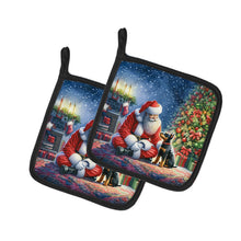 Load image into Gallery viewer, Manchester Terrier and Santa Claus Pot Holders - Set of 2 Decorative Kitchen Helpers | Made in the USA
