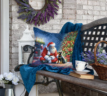 Load image into Gallery viewer, Manchester Terrier and Santa Claus Throw Pillow