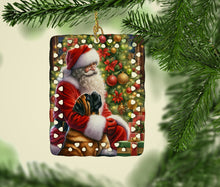 Load image into Gallery viewer, Mastiff and Santa Claus Porcelain Ornament