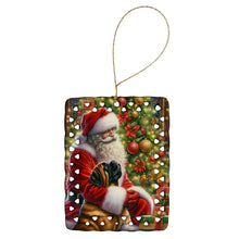 Load image into Gallery viewer, Mastiff and Santa Claus Porcelain Ornament