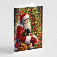 Load image into Gallery viewer, Mastiff and Santa Claus Greeting Cards - Blank Note Cards – 8-Pack of Artist-Designed Cards with Envelopes