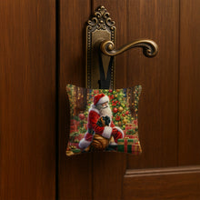 Load image into Gallery viewer, Mastiff and Santa Claus Hanging Square Fabric Ornament 3.5 × 3.5