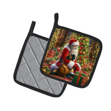 Load image into Gallery viewer, Mastiff and Santa Claus Pot Holders - Set of 2 Decorative Kitchen Helpers | Made in the USA