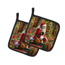 Load image into Gallery viewer, Mastiff and Santa Claus Pot Holders - Set of 2 Decorative Kitchen Helpers | Made in the USA