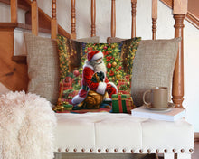 Load image into Gallery viewer, Mastiff and Santa Claus Throw Pillow - 14x14 Decorative Pillow – Art for Your Home &amp; Patio