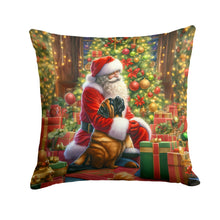 Load image into Gallery viewer, Mastiff and Santa Claus Throw Pillow - 14x14 Decorative Pillow – Art for Your Home &amp; Patio