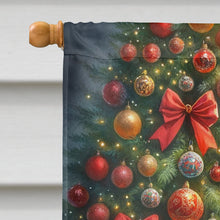 Load image into Gallery viewer, Miniature Pinscher and Santa Claus House Flag