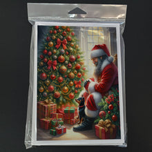Load image into Gallery viewer, Miniature Pinscher and Santa Claus Greeting Cards - Blank Note Cards – 8-Pack of Artist-Designed Cards with Envelopes
