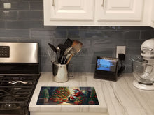 Load image into Gallery viewer, Miniature Pinscher and Santa Claus Glass Cutting Boards – Durable, Decorative Kitchen Art
