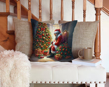 Load image into Gallery viewer, Miniature Pinscher and Santa Claus Throw Pillow - 14x14 Decorative Pillow – Art for Your Home &amp; Patio