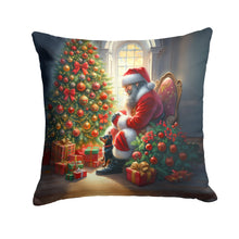 Load image into Gallery viewer, Miniature Pinscher and Santa Claus Throw Pillow - 14x14 Decorative Pillow – Art for Your Home &amp; Patio