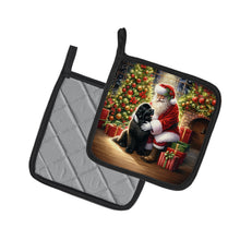 Load image into Gallery viewer, Newfoundland and Santa Claus Pot Holders - Set of 2 Decorative Kitchen Helpers | Made in the USA