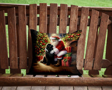 Load image into Gallery viewer, Newfoundland and Santa Claus Throw Pillow - 14x14 Decorative Pillow – Art for Your Home &amp; Patio