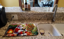Load image into Gallery viewer, Norfolk Terrier and Santa Claus Dish Drying Mat