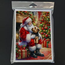 Load image into Gallery viewer, Norfolk Terrier and Santa Claus Greeting Cards - Blank Note Cards – 8-Pack of Artist-Designed Cards with Envelopes