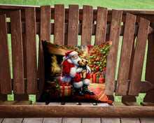 Load image into Gallery viewer, Norfolk Terrier and Santa Claus Throw Pillow - 14x14 Decorative Pillow – Art for Your Home &amp; Patio