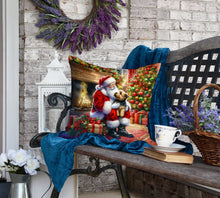 Load image into Gallery viewer, Norfolk Terrier and Santa Claus Throw Pillow
