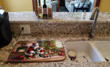 Load image into Gallery viewer, Norwegian Elkhound and Santa Claus Dish Drying Mat