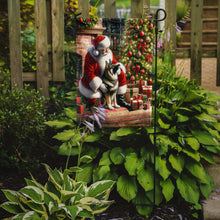 Load image into Gallery viewer, Norwegian Elkhound with Santa Garden Flag – Christmas Dog Yard Decor