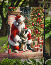 Load image into Gallery viewer, Norwegian Elkhound with Santa Garden Flag – Christmas Dog Yard Decor