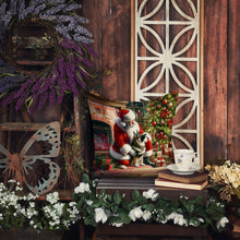 Load image into Gallery viewer, Norwegian Elkhound and Santa Claus Throw Pillow - 14x14 Decorative Pillow – Art for Your Home &amp; Patio